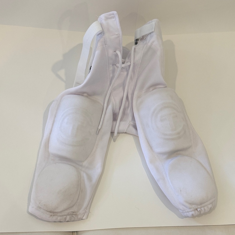 White Protective Knee/Shin Pads - Padded Athletic Guard - XS